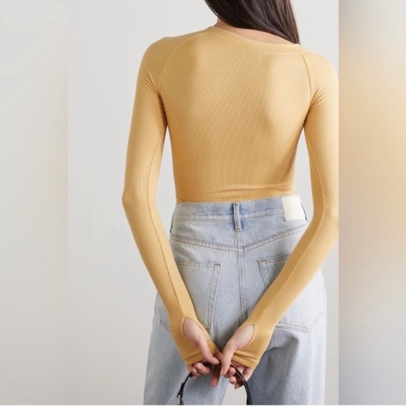 NWT ALIX NYC Purdy asymmetric ribbed stretch-modal jersey bodysuit size M - Picture 10 of 16